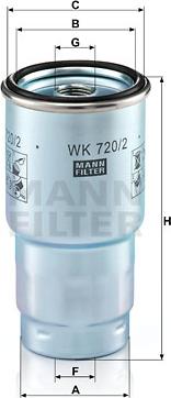 Mann-Filter WK 720/2 x - Degvielas filtrs adetalas.lv