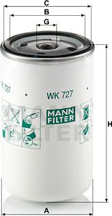 Mann-Filter WK 727 - Degvielas filtrs adetalas.lv