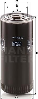 Mann-Filter WP 962/3 x - Degvielas filtrs adetalas.lv