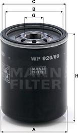 Mann-Filter WP 920/80 - Eļļas filtrs adetalas.lv