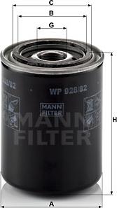 Mann-Filter WP 928/82 - Eļļas filtrs adetalas.lv