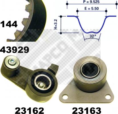 Mapco 23929 - Zobsiksnas komplekts adetalas.lv