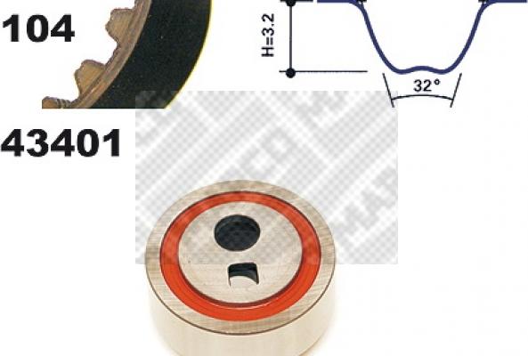 Mapco 23401 - Zobsiksnas komplekts adetalas.lv