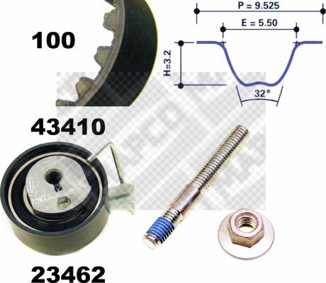 Mapco 23410 - Zobsiksnas komplekts adetalas.lv