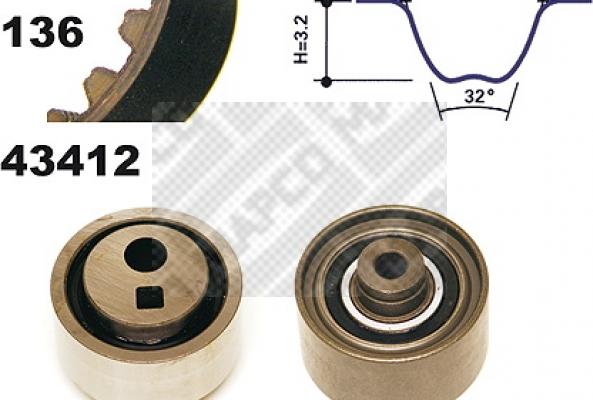 Mapco 23412 - Zobsiksnas komplekts adetalas.lv