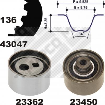 Mapco 23435 - Zobsiksnas komplekts adetalas.lv