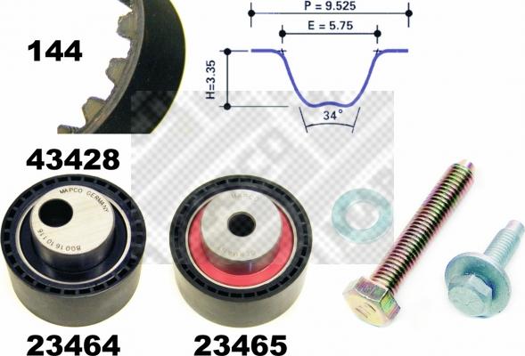 Mapco 23428 - Zobsiksnas komplekts adetalas.lv