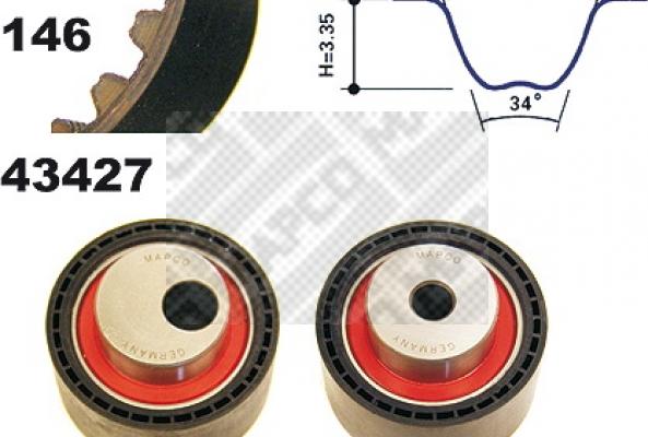 Mapco 23427 - Zobsiksnas komplekts adetalas.lv