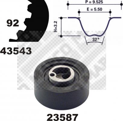 Mapco 23543 - Zobsiksnas komplekts adetalas.lv