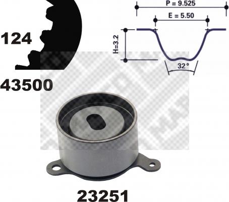 Mapco 23500 - Zobsiksnas komplekts adetalas.lv