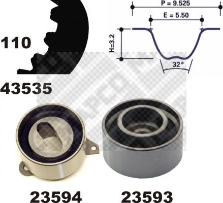 Mapco 23535 - Zobsiksnas komplekts adetalas.lv