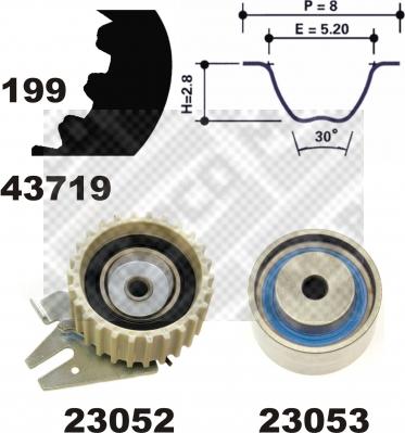 Mapco 23008 - Zobsiksnas komplekts adetalas.lv