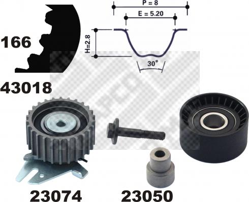 Mapco 23014 - Zobsiksnas komplekts adetalas.lv