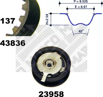 Mapco 23837 - Zobsiksnas komplekts adetalas.lv