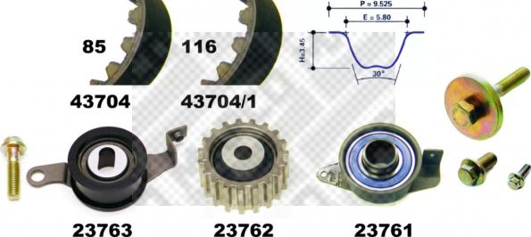 Mapco 23704 - Zobsiksnas komplekts adetalas.lv