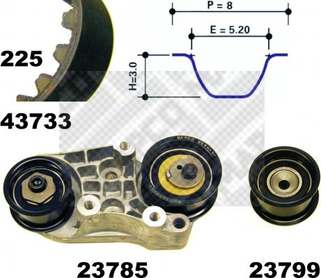 Mapco 23733 - Zobsiksnas komplekts adetalas.lv