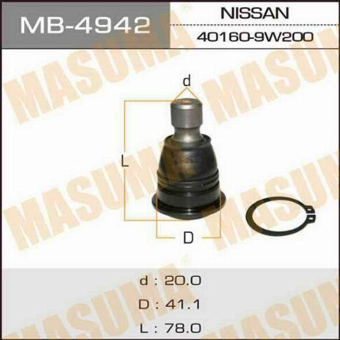 MASUMA MB-4942 - Balst / Virzošais šarnīrs adetalas.lv