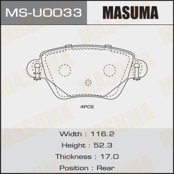 MASUMA MS-U0033 - Bremžu loku komplekts adetalas.lv