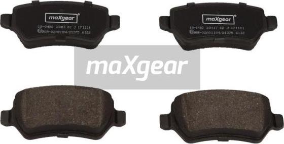 Maxgear 19-0450 - Bremžu uzliku kompl., Disku bremzes adetalas.lv