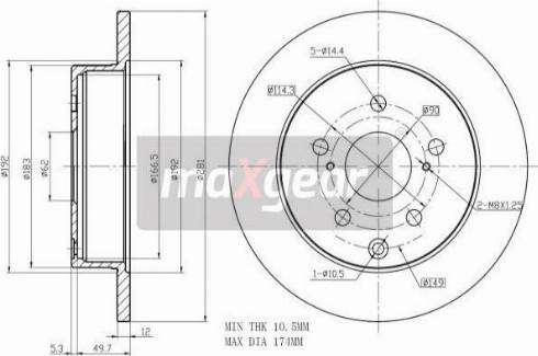 Maxgear 19-2466 - Bremžu diski adetalas.lv