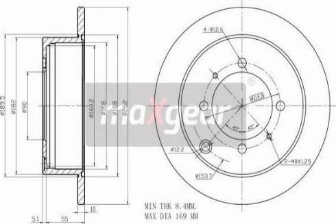 Maxgear 19-2557 - Bremžu diski adetalas.lv