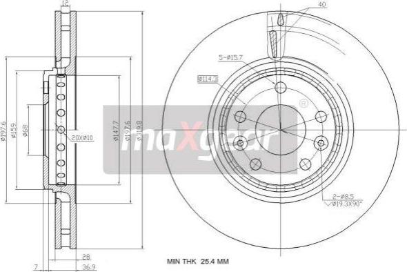 Maxgear 19-2363 - Bremžu diski adetalas.lv