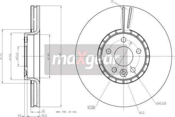 Maxgear 19-2336 - Bremžu diski adetalas.lv