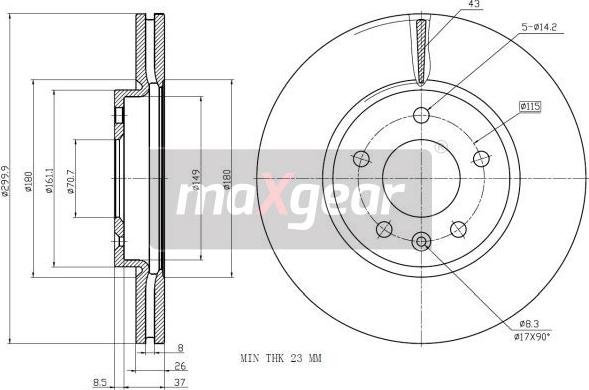 Maxgear 19-2332 - Bremžu diski adetalas.lv