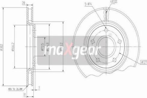 Maxgear 19-2274MAX - Bremžu diski adetalas.lv