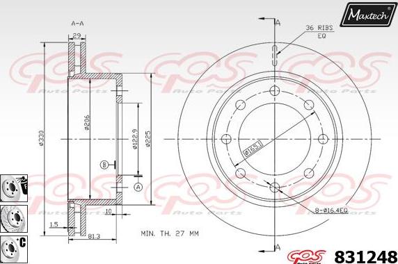 Maxtech 827022 - Bremžu diski adetalas.lv