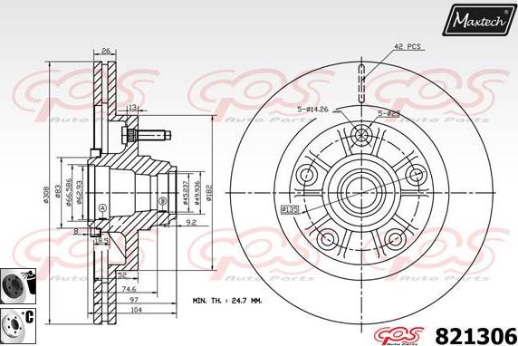 Maxtech 5273004 - Grozāmass statne, Riteņa piekare adetalas.lv