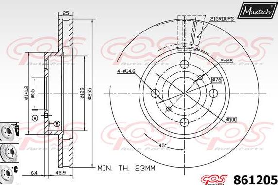 Maxtech 70160044 - Virzītājčaulu komplekts, Bremžu suports adetalas.lv