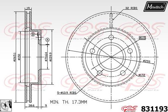 Maxtech 6271002 - Bremžu suports adetalas.lv