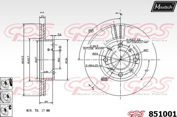 Maxtech 70200105 - Remkomplekts, Bremžu suports adetalas.lv