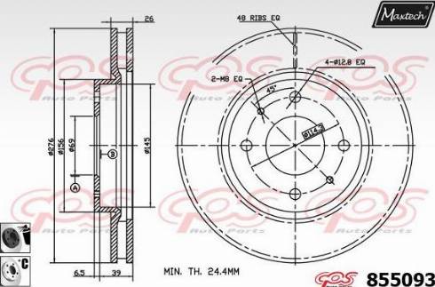 Maxtech 855093.6060 - Bremžu diski adetalas.lv