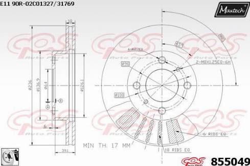 Maxtech 855049.0080 - Bremžu diski adetalas.lv