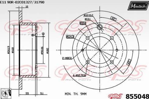 Maxtech 855048.0080 - Bremžu diski adetalas.lv