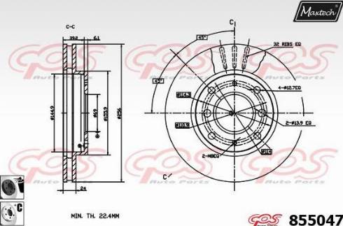 Maxtech 855047.6060 - Bremžu diski adetalas.lv