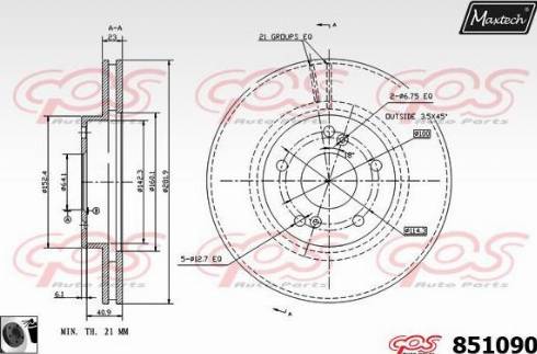 Maxtech 851090.0060 - Bremžu diski adetalas.lv