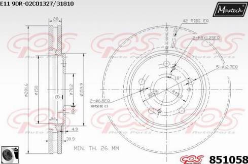 Maxtech 851058.0060 - Bremžu diski adetalas.lv