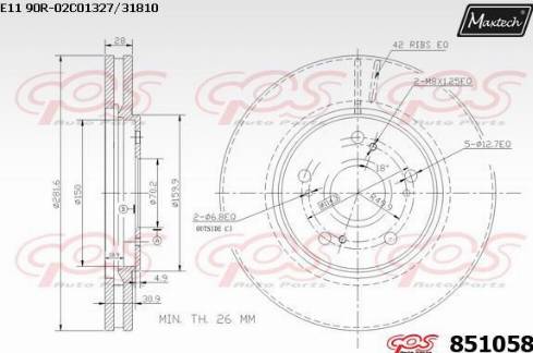 Maxtech 851058.0000 - Bremžu diski adetalas.lv