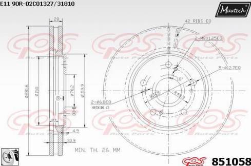 Maxtech 851058.0080 - Bremžu diski adetalas.lv