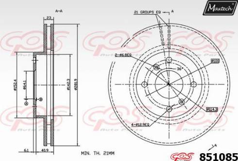 Maxtech 851085.0000 - Bremžu diski adetalas.lv