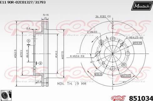 Maxtech 851034.0060 - Bremžu diski adetalas.lv