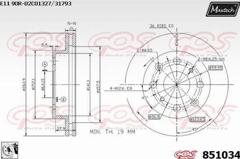 Maxtech 851034.0080 - Bremžu diski adetalas.lv