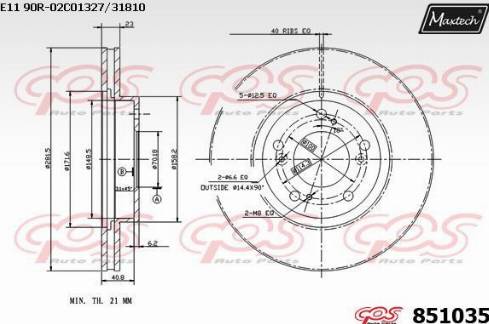 Maxtech 851035.0000 - Bremžu diski adetalas.lv