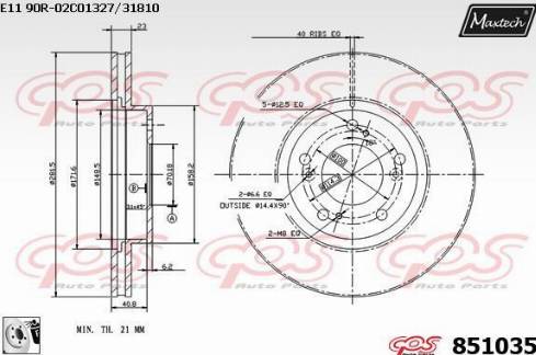 Maxtech 851035.0080 - Bremžu diski adetalas.lv