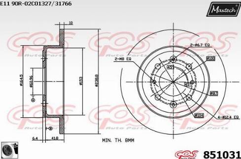 Maxtech 851031.0060 - Bremžu diski adetalas.lv