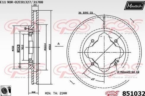 Maxtech 851032.0060 - Bremžu diski adetalas.lv