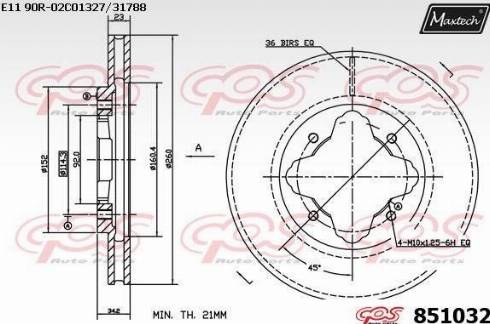 Maxtech 851032.0000 - Bremžu diski adetalas.lv